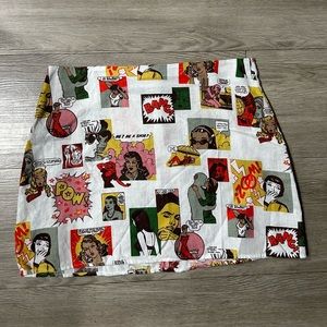 Reformation comic mini skirt